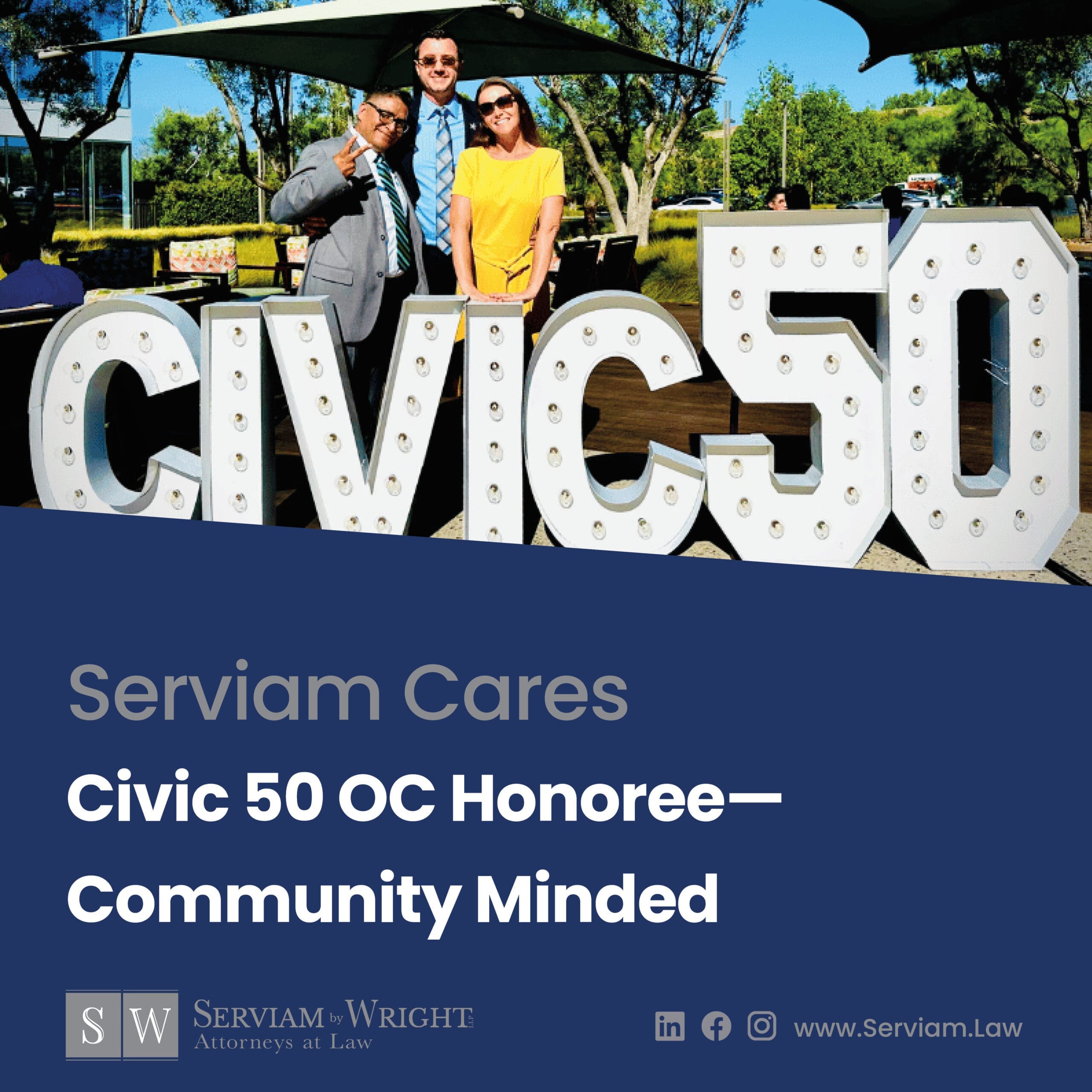 ServiamLaw News - Serviam Cares - The Civic 50 Honoree 2023