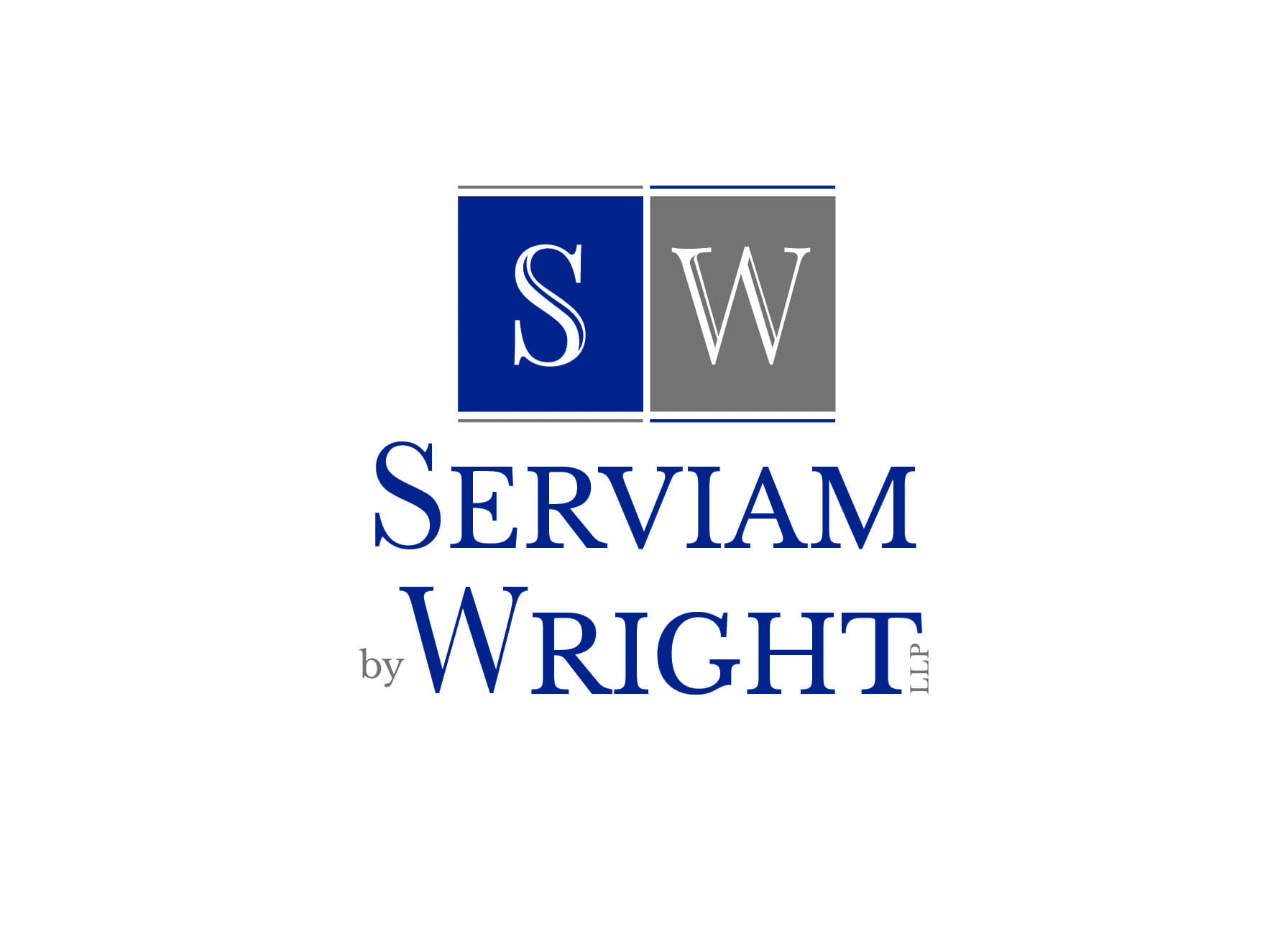 Serviam – Logo – Square – White 2023-12 Serviam by Wright LLP vertical logo