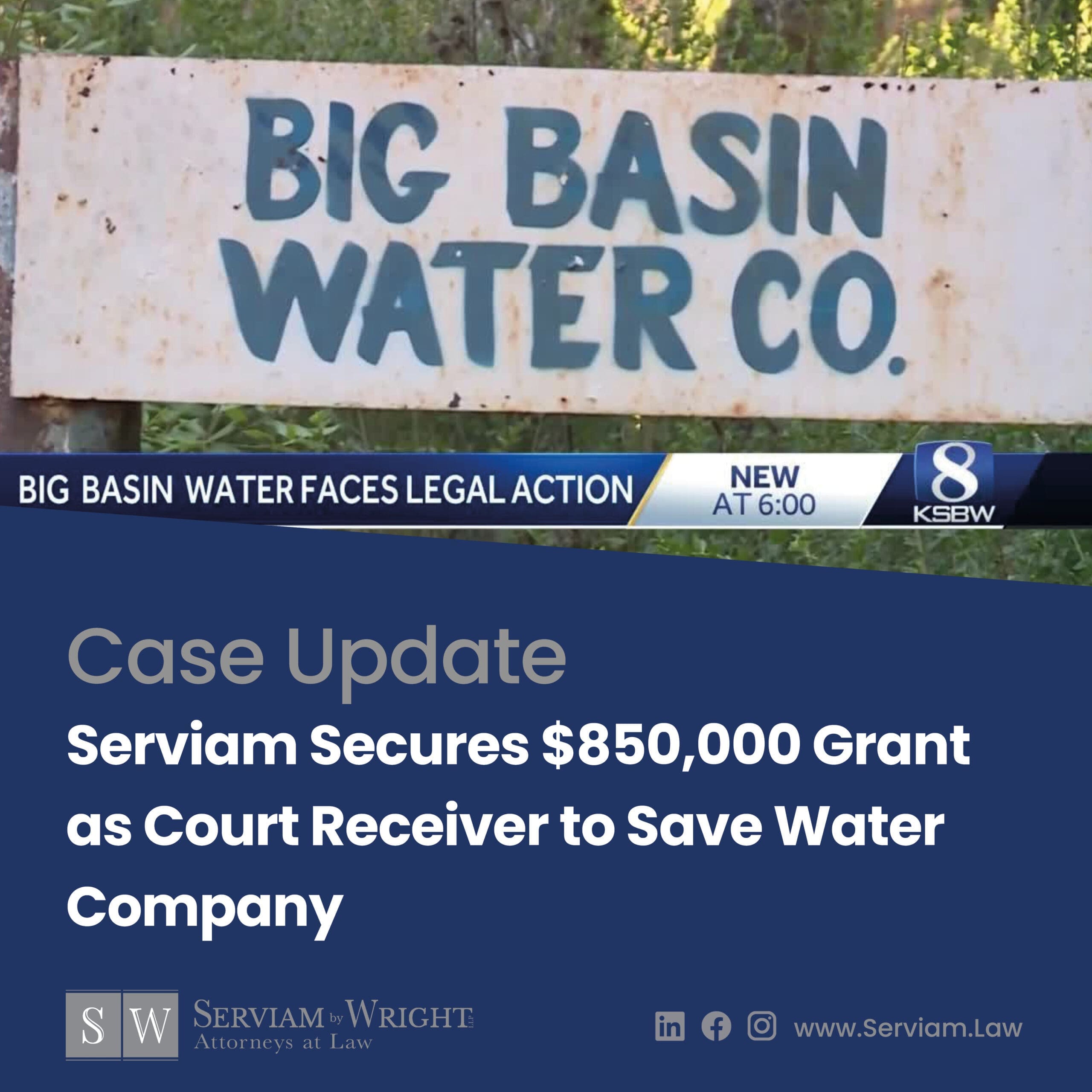 Serviam saves water company by securing a grant