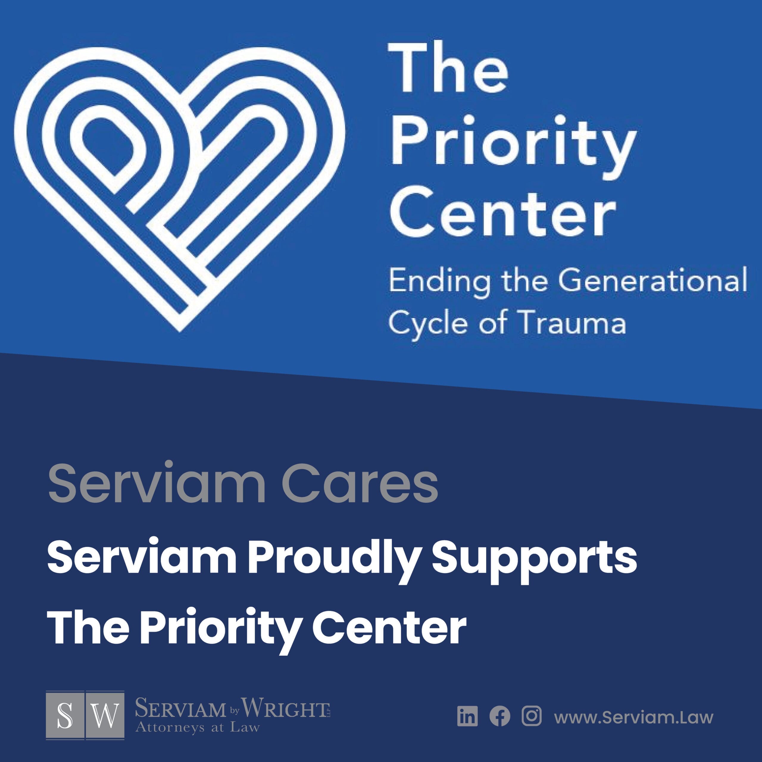 ServiamLaw News - Serviam Cares - Serviam Proudly Supports The Priority Center