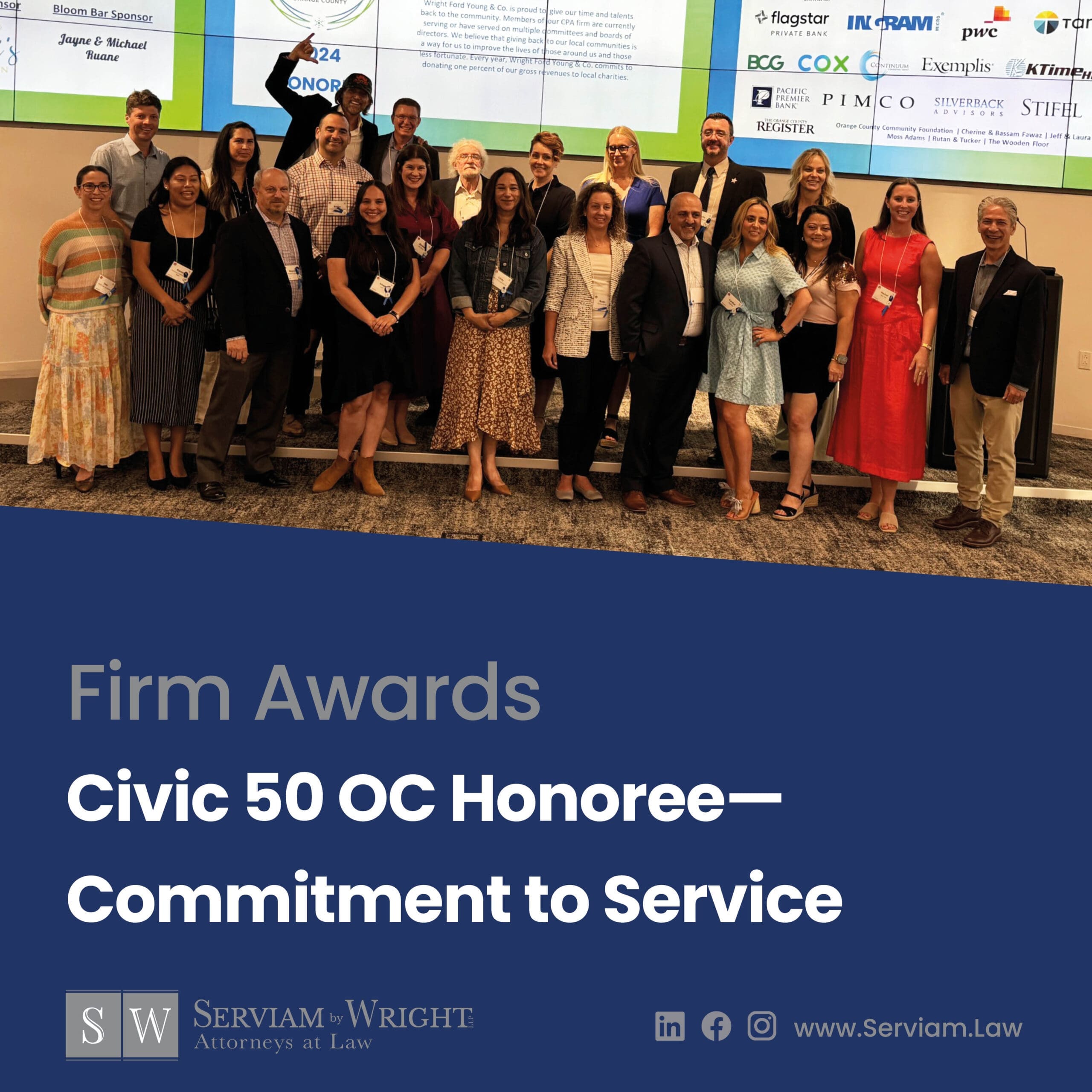 Civic 50 OC Honoree—Serviam by Wright LLP Commitment to Service & Community Impact